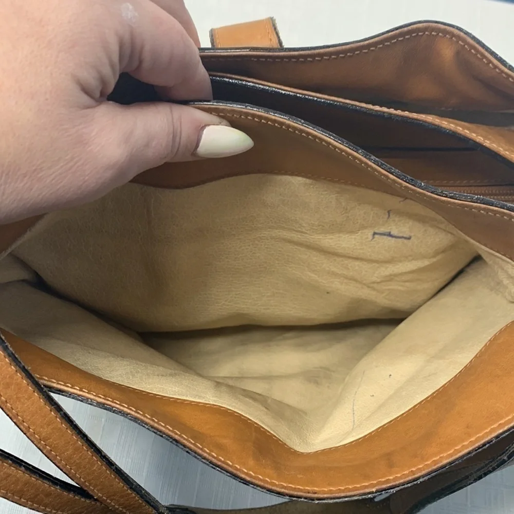 Mark Cross leather tri compact hobo bag